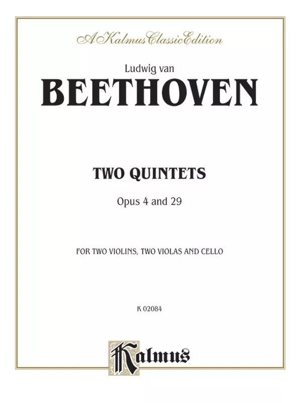Two Quintets, Opus 4 and Opus 29: String Quintet Book