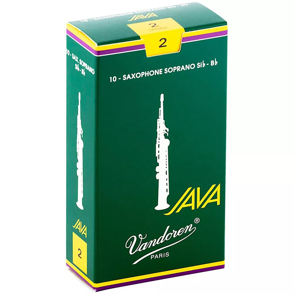 Vandoren JAVA Soprano Saxophone Reeds Strength 2, Box of 10