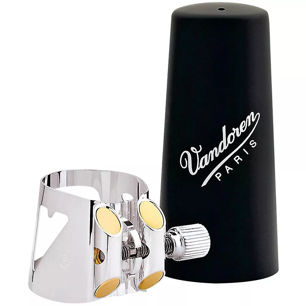 Vandoren OPTIMUM Clarinet Ligatures Eb Clarinet, Silver Plated with Plastic Cap