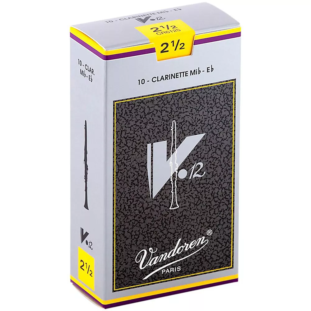 Vandoren V12 Series Eb Clarinet Reeds Strength 2.5, Box of 10