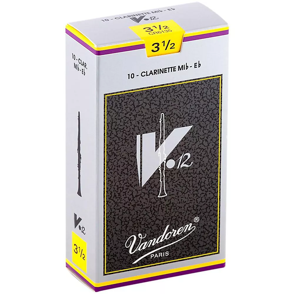 Vandoren V12 Series Eb Clarinet Reeds Strength 3.5, Box of 10