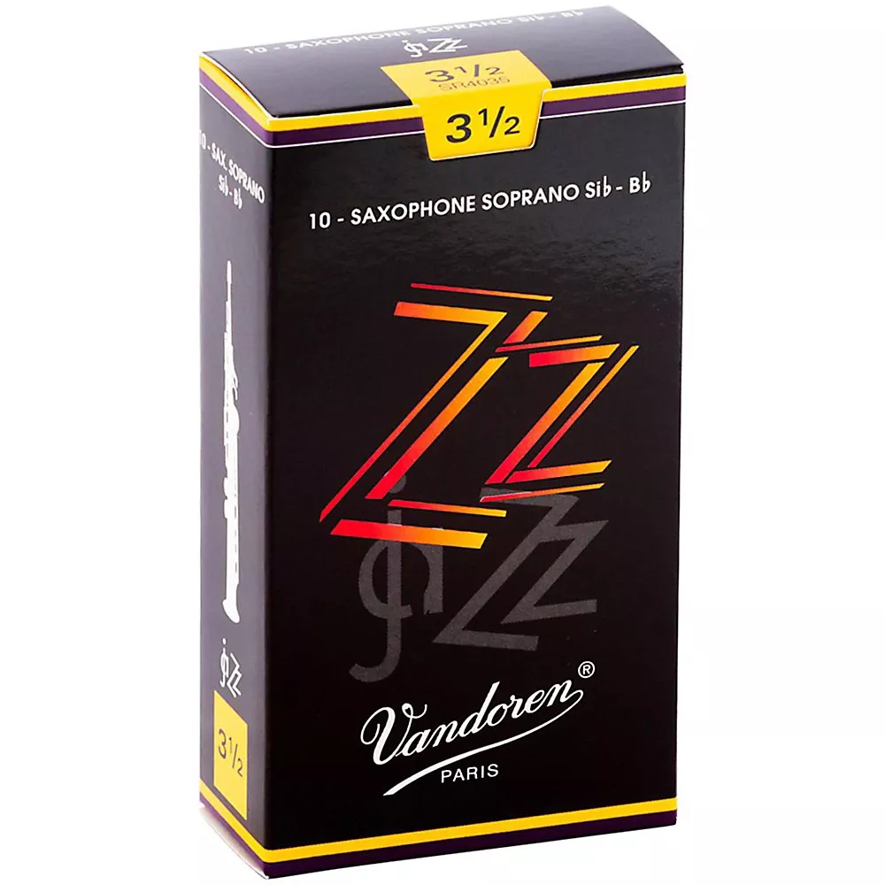 Vandoren ZZ Soprano Saxophone Reeds Strength 3.5, Box of 10