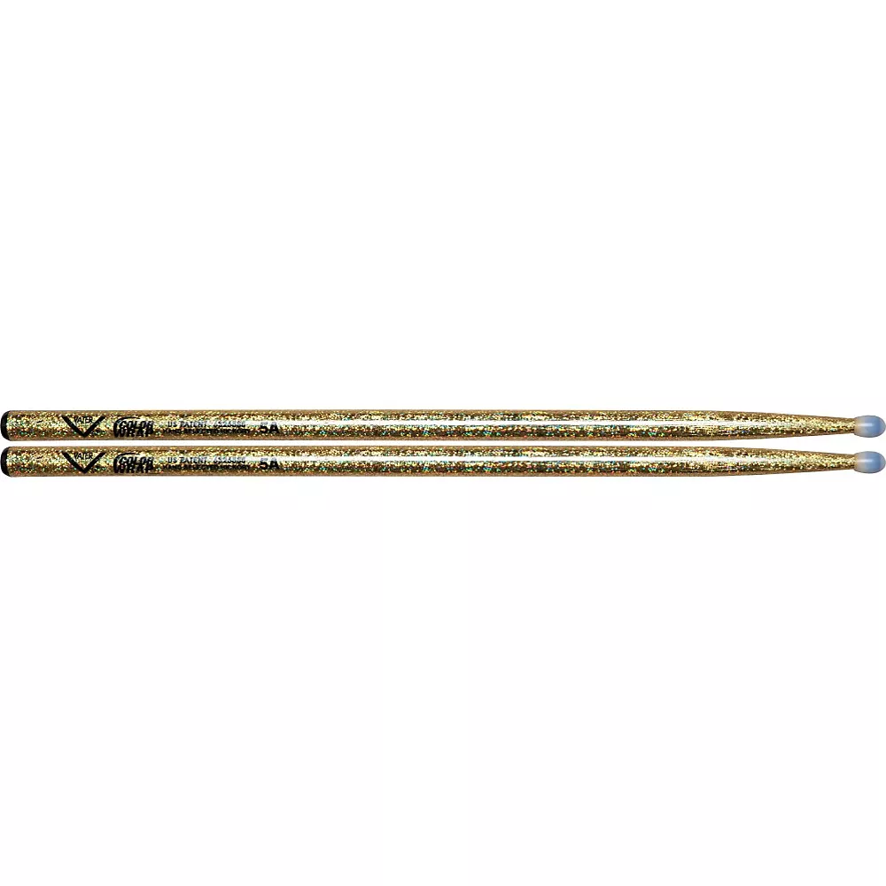 Vater Color Wrap Nylon Tip Sticks Gold Sparkle 5A