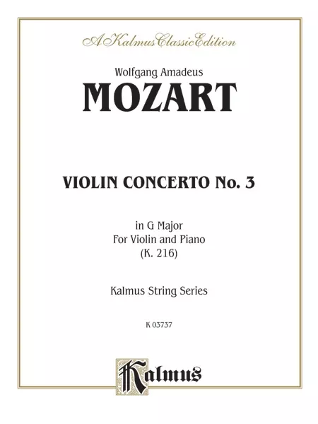 Violin Concerto No. 3 in G Major, K. 216: Violin Book