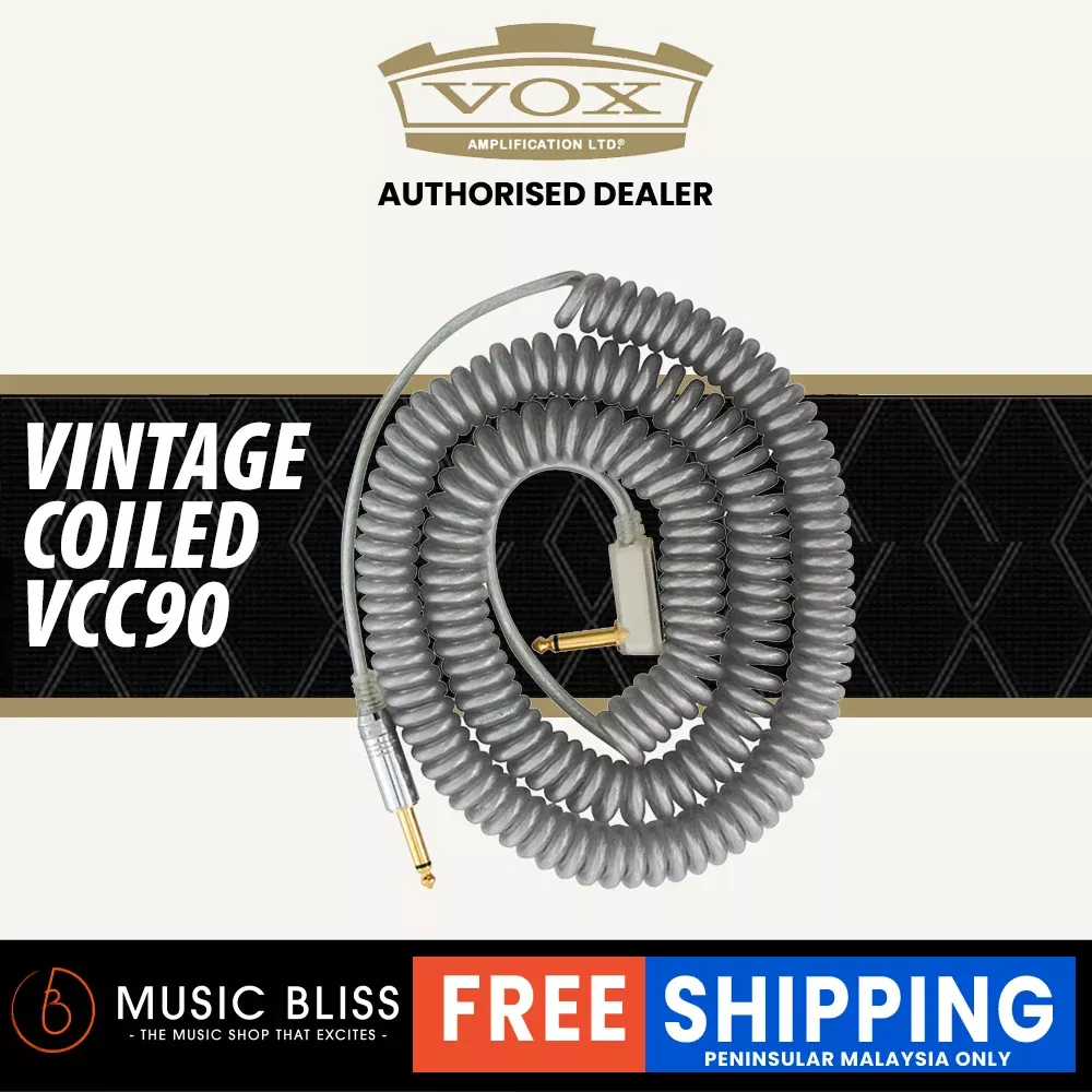 Vox VCC90 9M Vintage Coiled Guitar Cable – Silver
