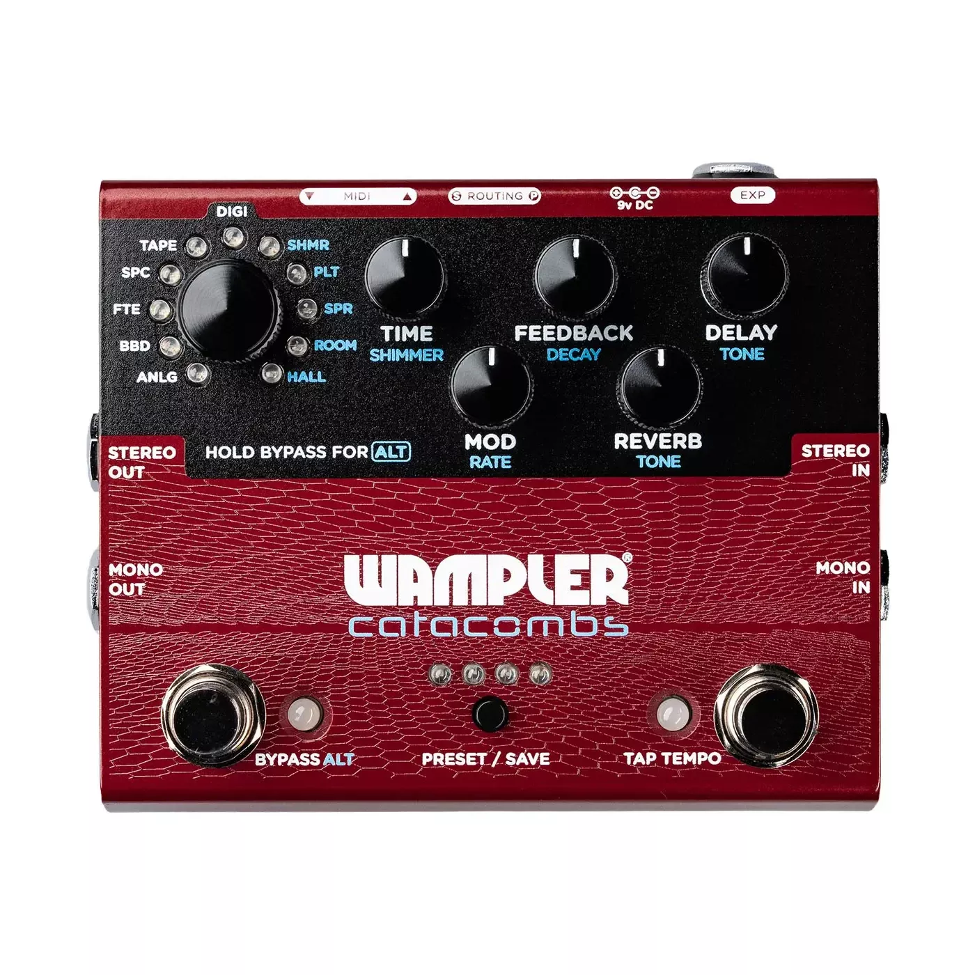 Wampler Catacombs Reverb and Delay Compact Multi Effects Pedal with Programmable Presets