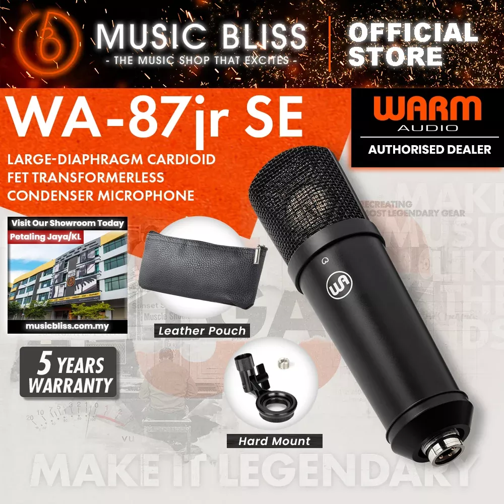 Warm Audio WA-87jr Studio Essential Large-Diaphragm Cardioid Condenser Microphone – Black