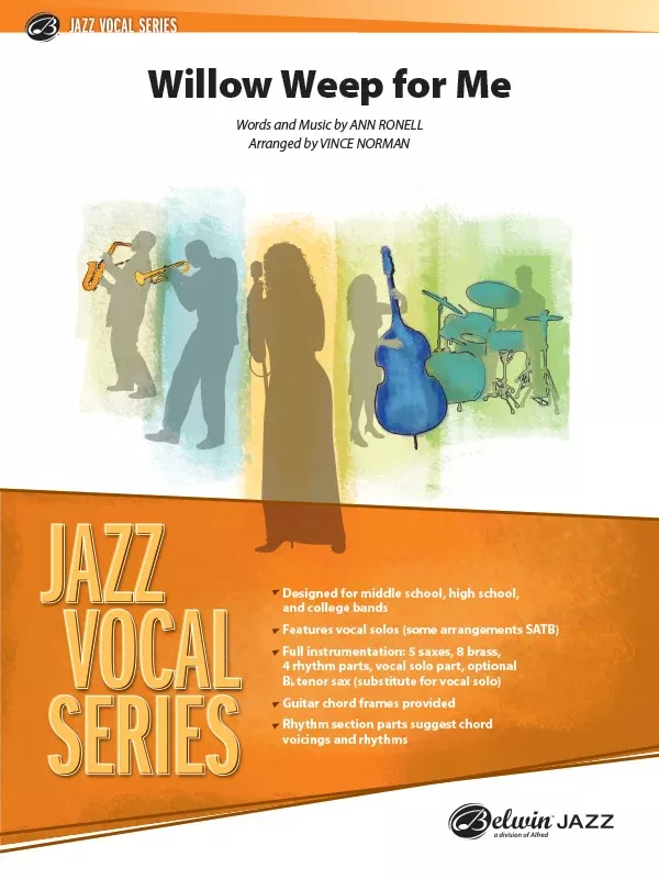 Willow Weep for Me: Vocal Solo with Jazz Ensemble Conductor Score & Parts