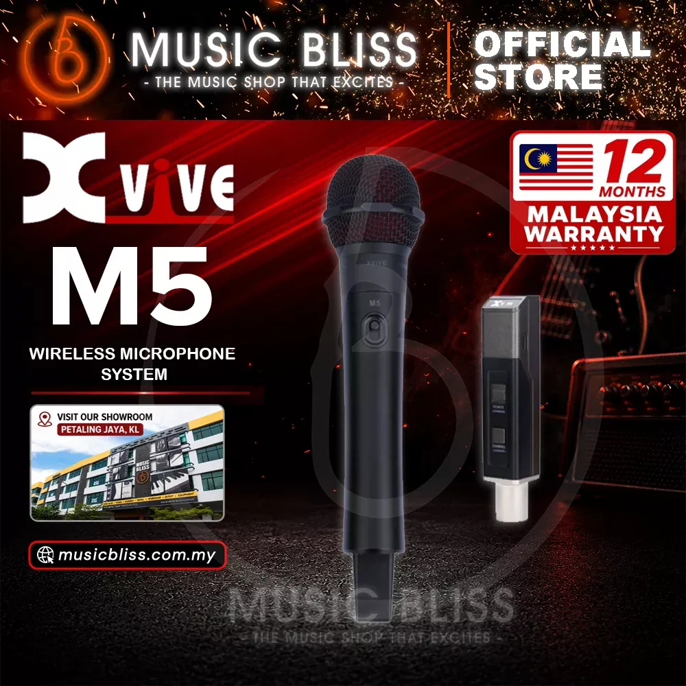 Xvive M5 Wireless Handheld Cardioid Microphone System with Plug-In Receiver