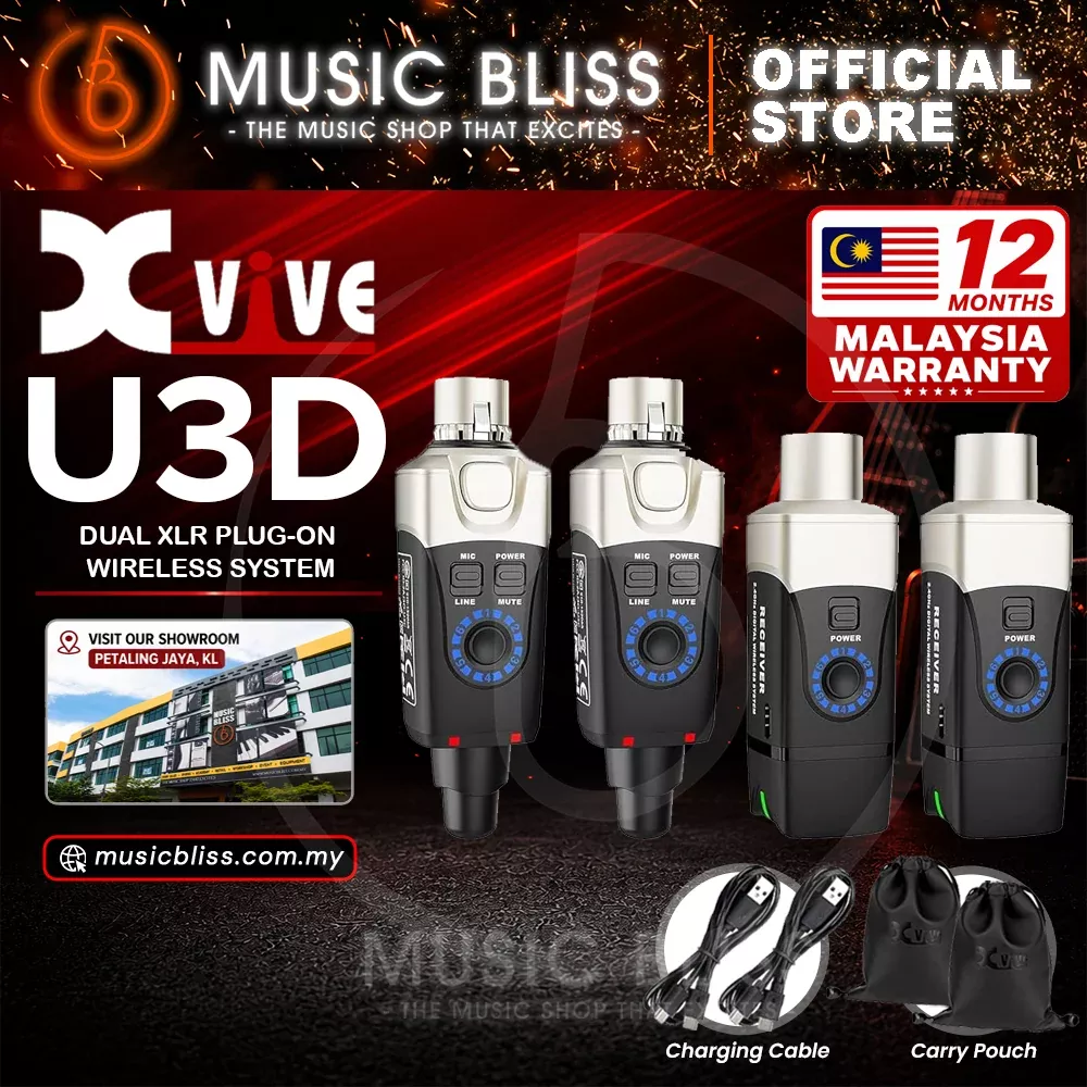 Xvive U3D 2.4GHz Dual Set Stereo Microphone Wireless System