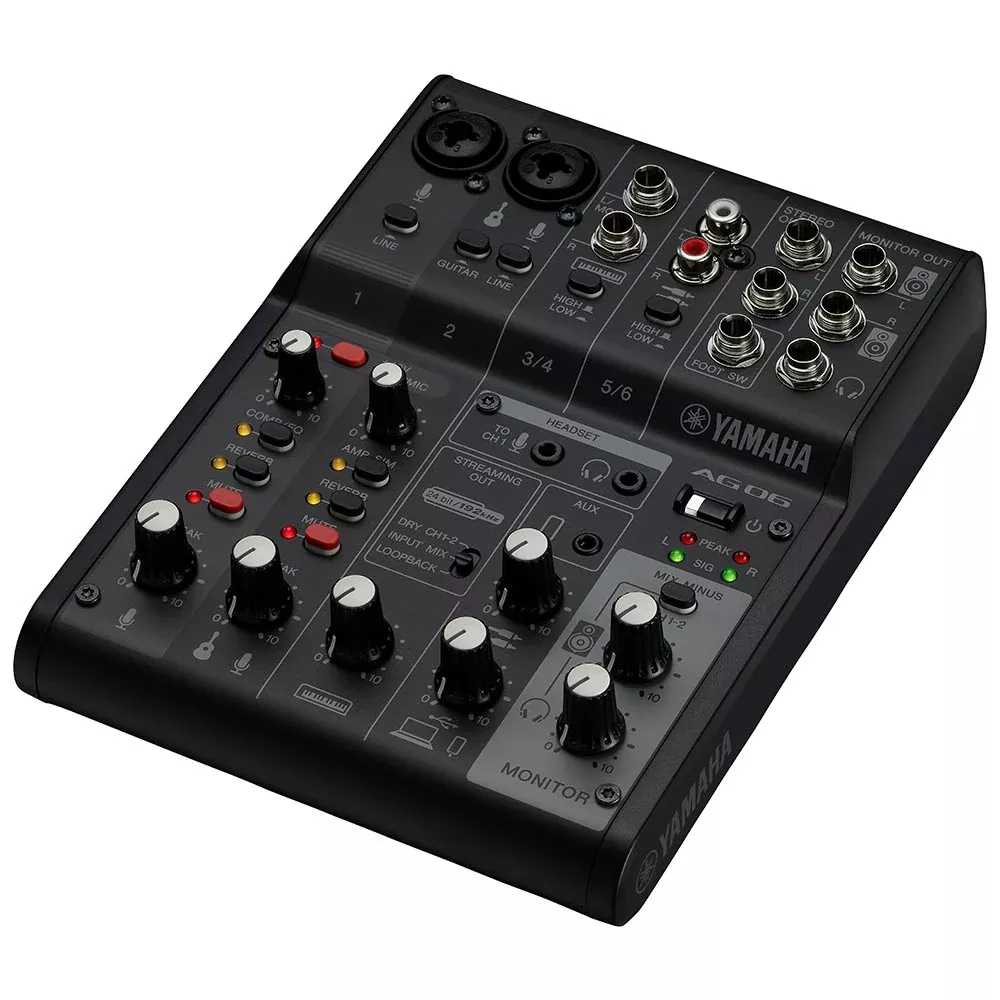 Yamaha AG06MK2B 6 Channel Mixer with USB Audio Interface
