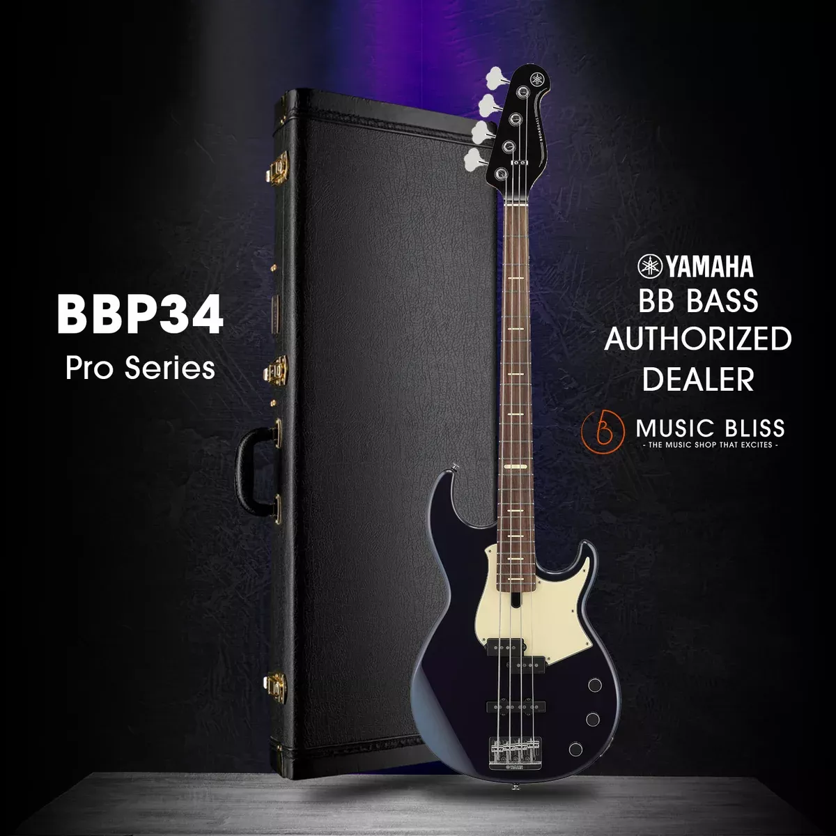 Yamaha BBP34 4-string Electric Bass Guitar – Midnight Blue