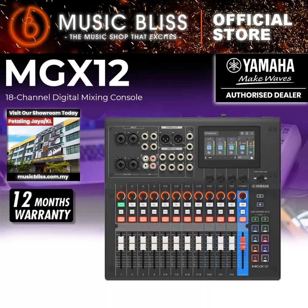 Yamaha MGX12 18-Channel Digital Mixing Console – Black