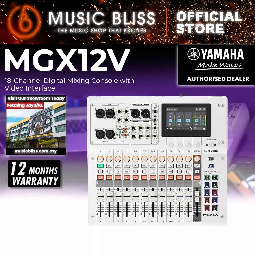 Yamaha MGX12V 18-Channel Digital Mixing Console – White