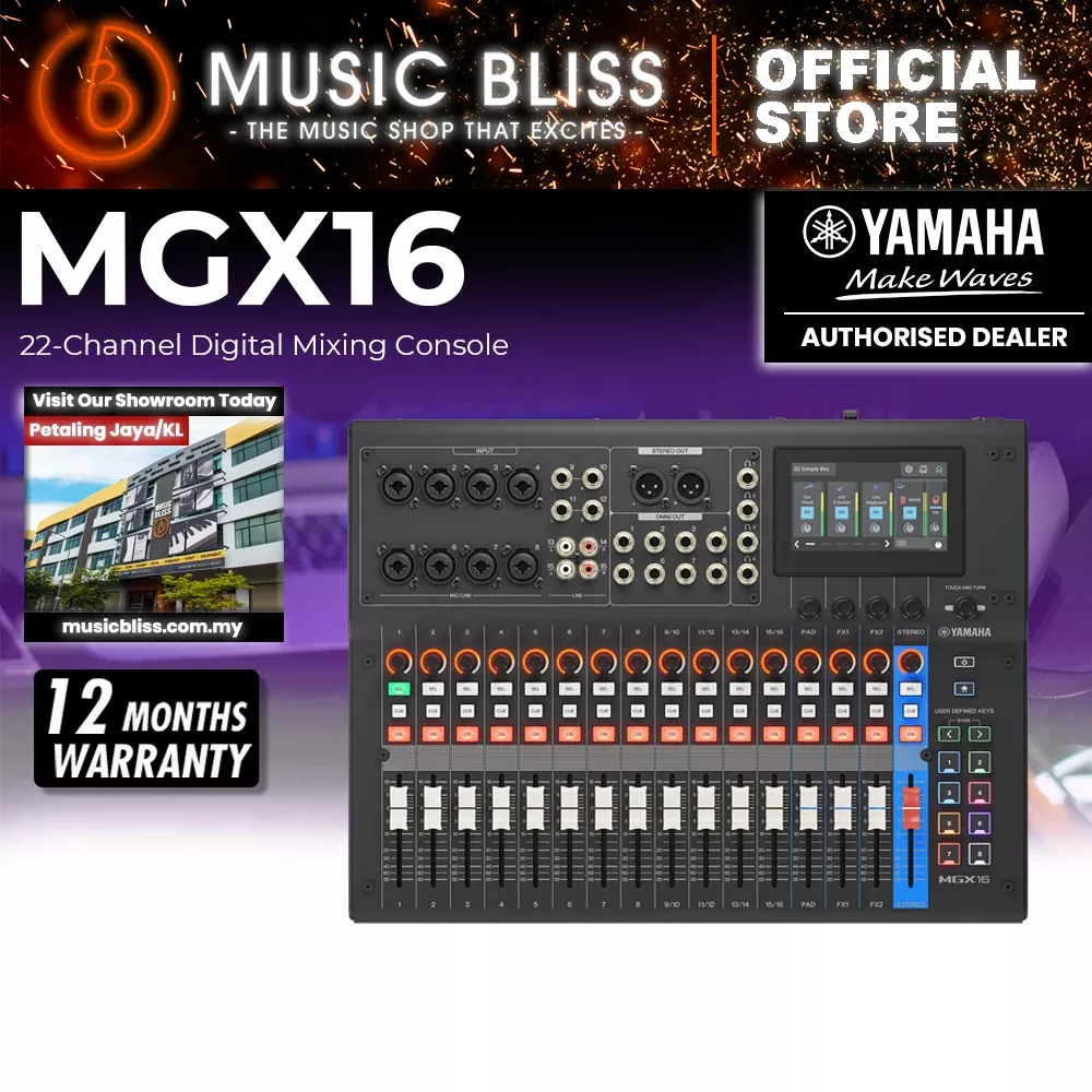 Yamaha MGX16 22-Channel Digital Mixing Console – Black