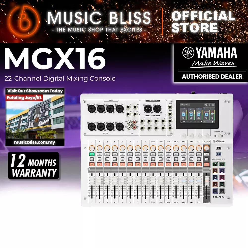 Yamaha MGX16 22-Channel Digital Mixing Console – White