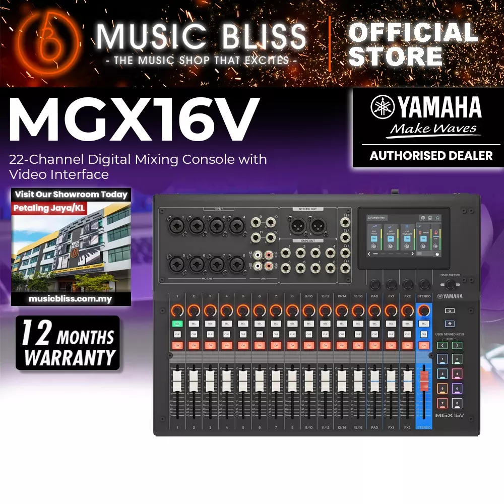 Yamaha MGX16V 22-Channel Digital Mixing Console – Black
