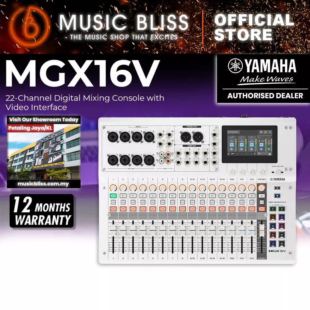 Yamaha MGX16V 22-Channel Digital Mixing Console - White