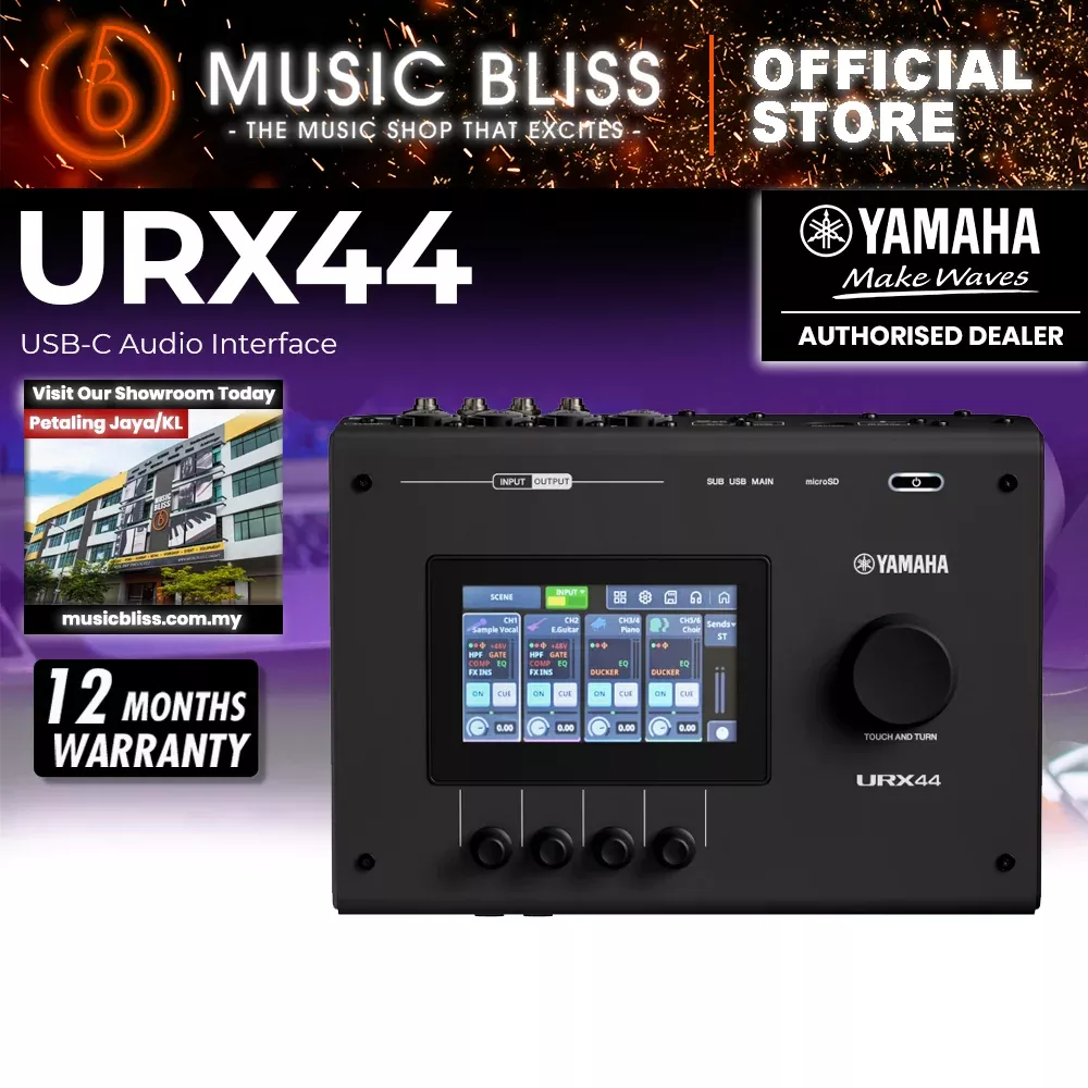 Yamaha URX44 USB-C Audio Interface – Black