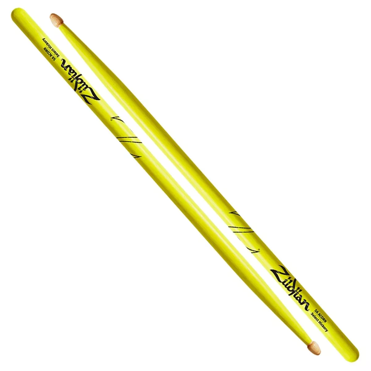 Zildjian 5A Acorn Neon Yellow Hickory Drumsticks